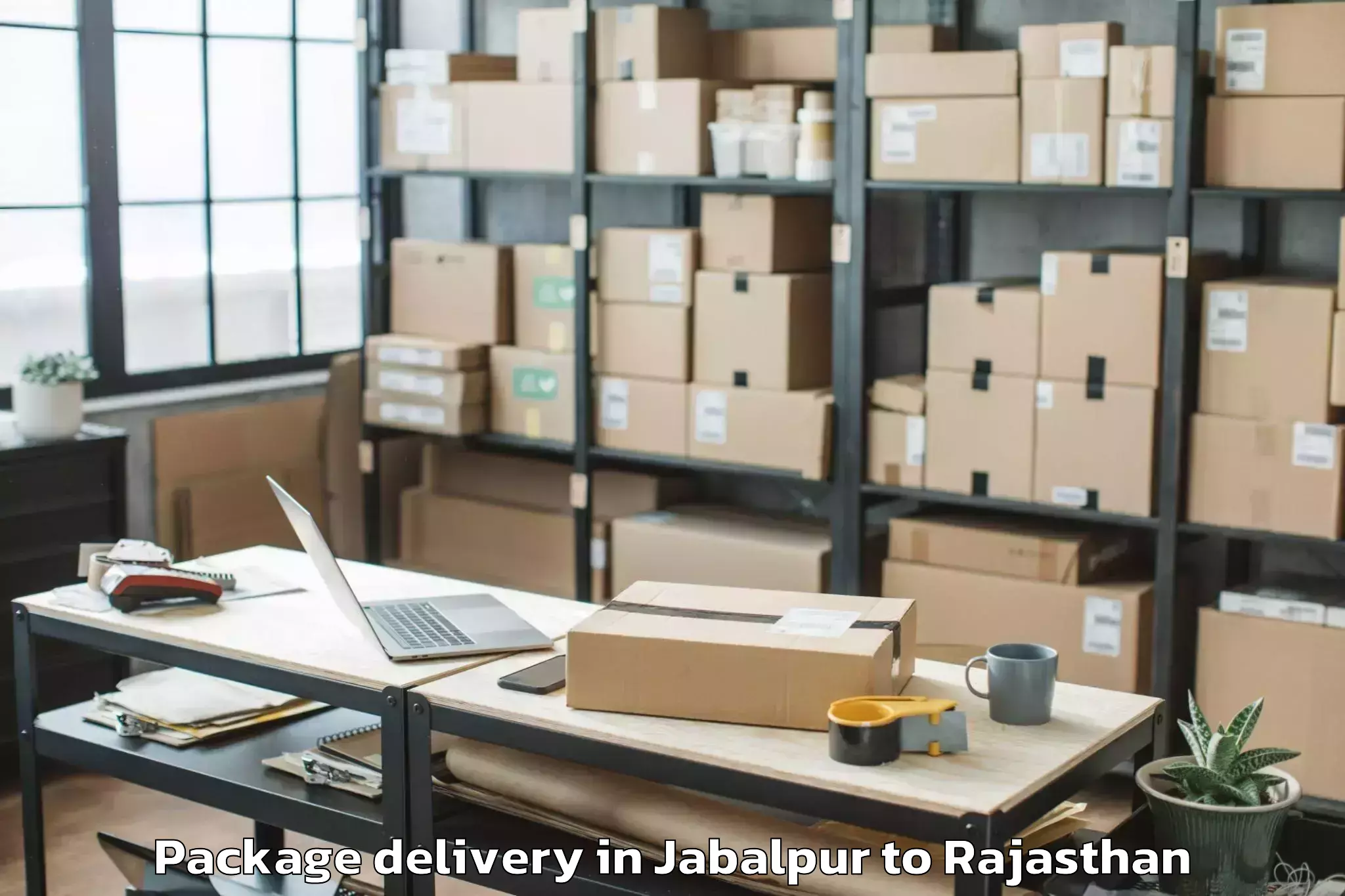 Easy Jabalpur to Madhav University Pindwara Package Delivery Booking